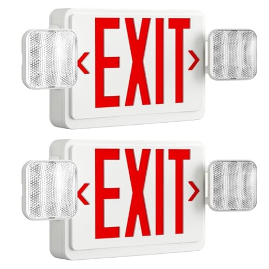 Emergency Exit Sign - LED-nooduitgangsbord met noodverlichting, verstelbare LED-nooduitgangsverlichting met