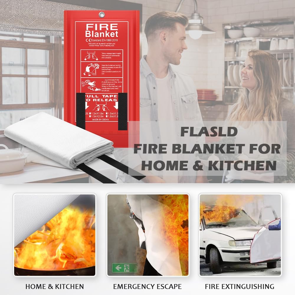 Fire Blanket Kitchen - TANAN 2026 Nieuwste Noodbranddeken 1-pack -