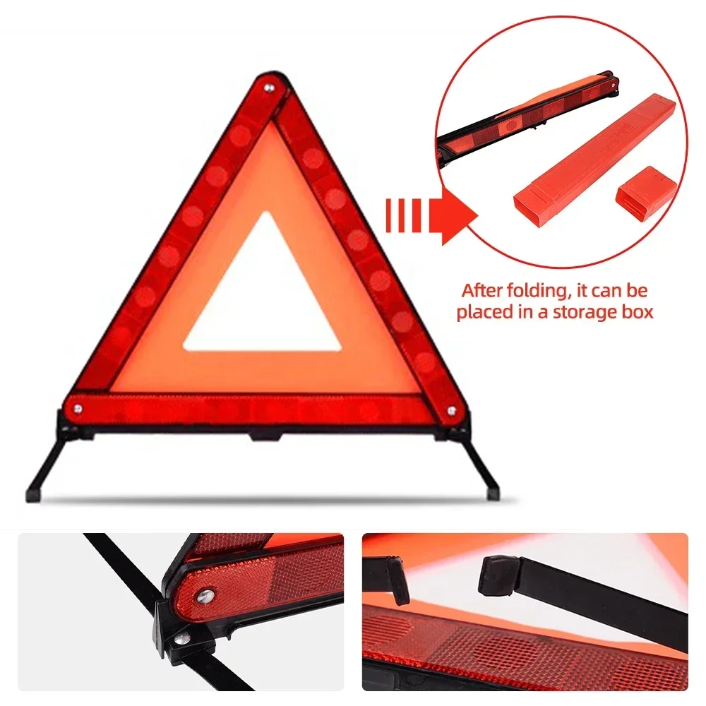 Emergency Exit Sign - Noodwaarschuwingsdriehoek voor auto's, rood, reflecterend, verkeersveiligheid,