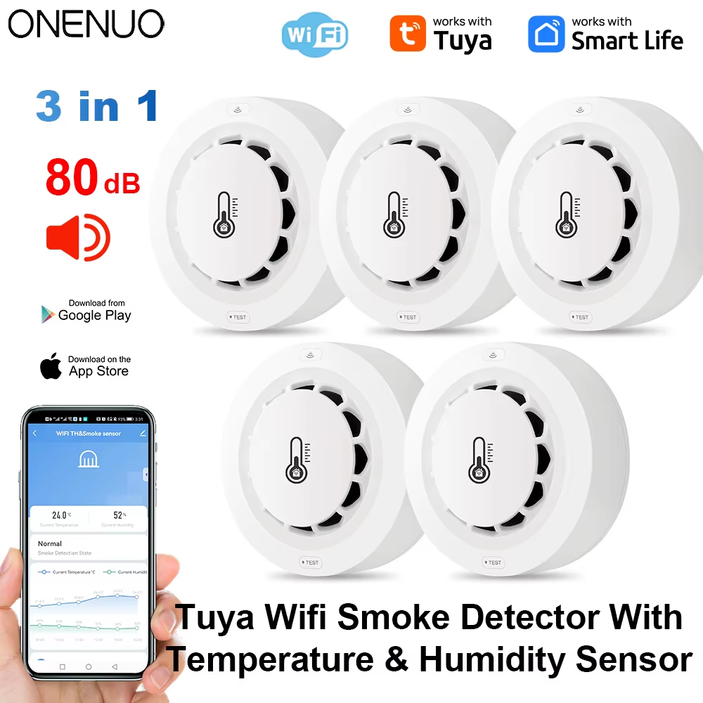 Smoke Detector Interconnected - Tuya Wifi BT Rookmelder met twee