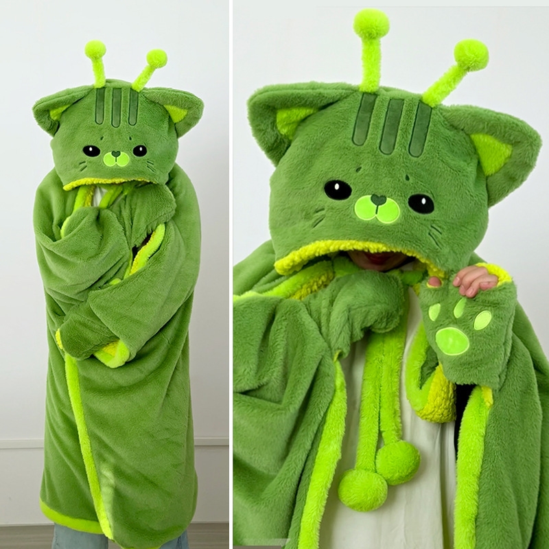 Fire Blanket Kitchen - Cartoon schattige alien kat hooded deken