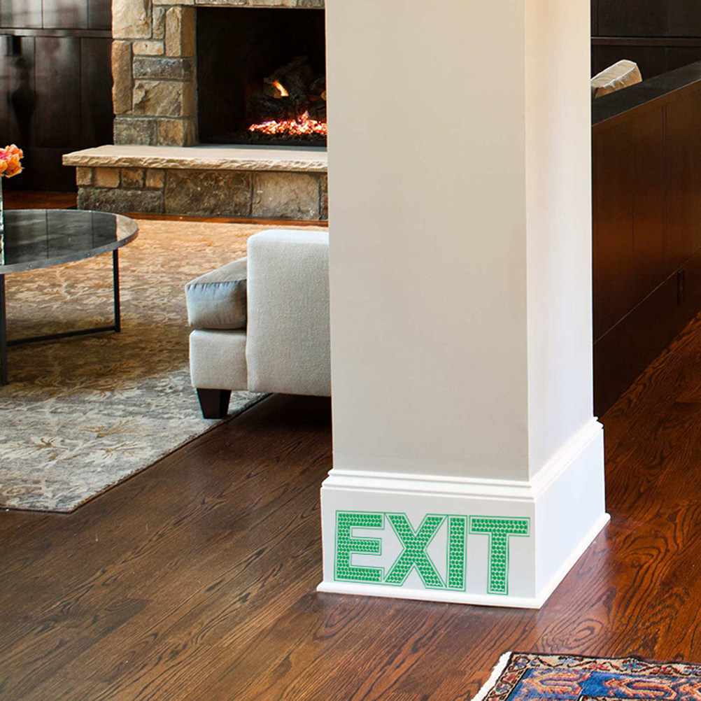 Emergency Exit Sign - Lichtgevende nooduitgangs-wandsticker, gloeit in het donker,